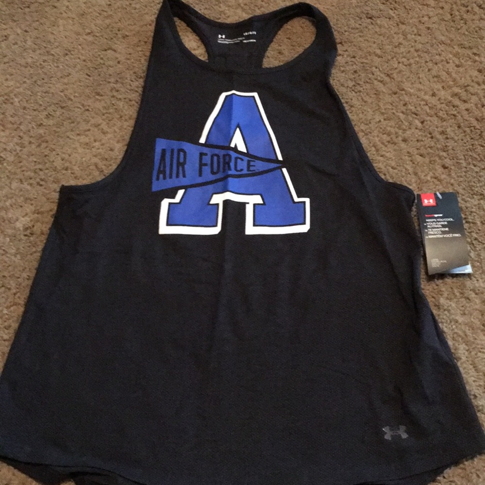NWTs Under Armour Air Force black tank top Sz Large